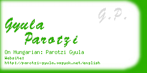 gyula parotzi business card